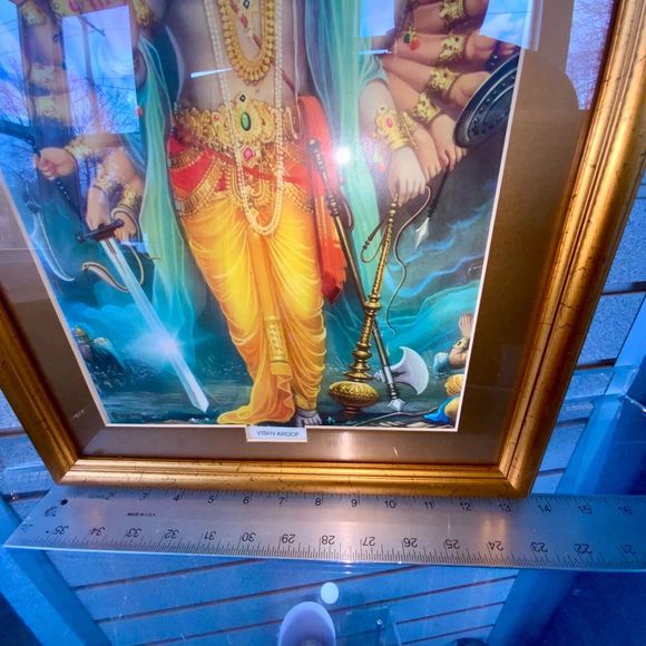 💥 Hindu Art Print Vishnu Vishwaroopa💥 Professionally Framed 19.5" x 13.5" In💥 - Picture 10 of 15